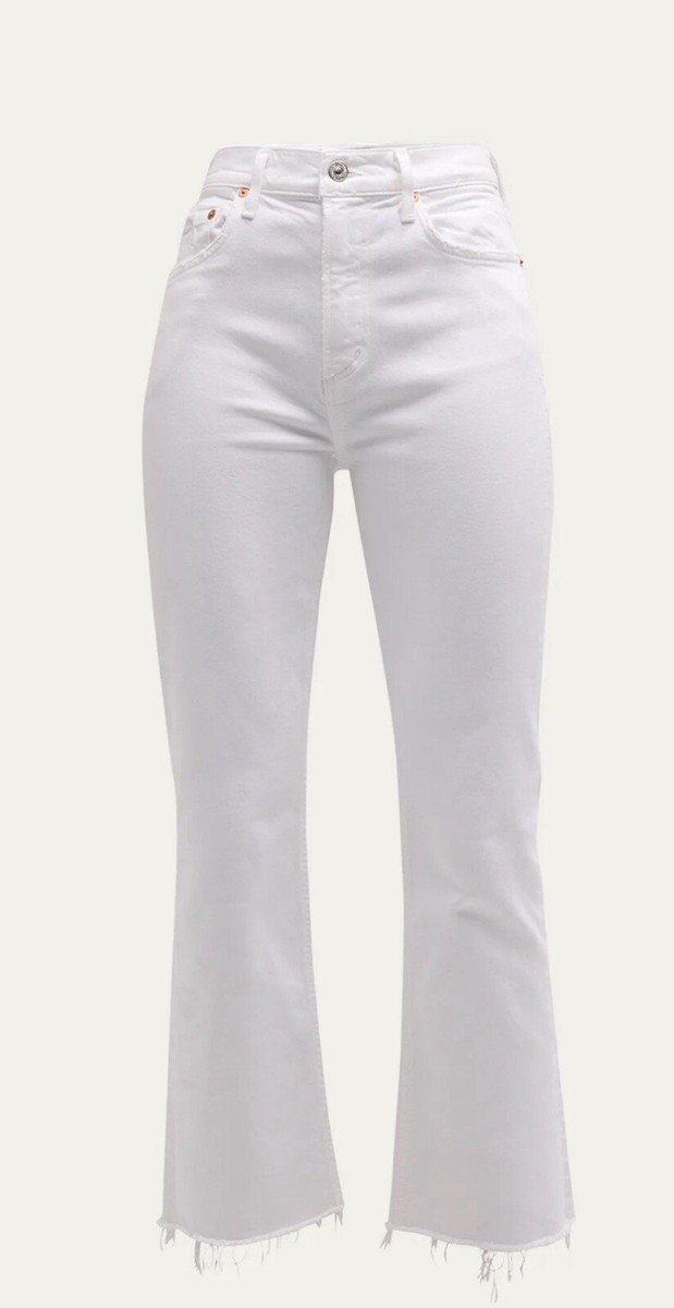Citizens Of Humanity Isola Cropped Boot Jean Womens 27 White Raw
