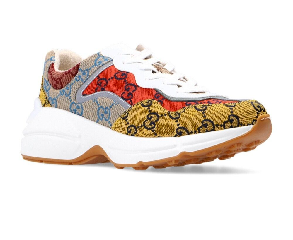 Gucci Z3110 Womens GG Multicolor Collection Lace-Up Canvas