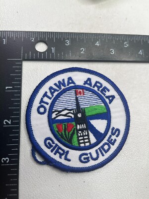 Vintage Tower w/ Canada Flag OTTAWA AREA GIRL GUIDES Girl Scouts Patch 55KA