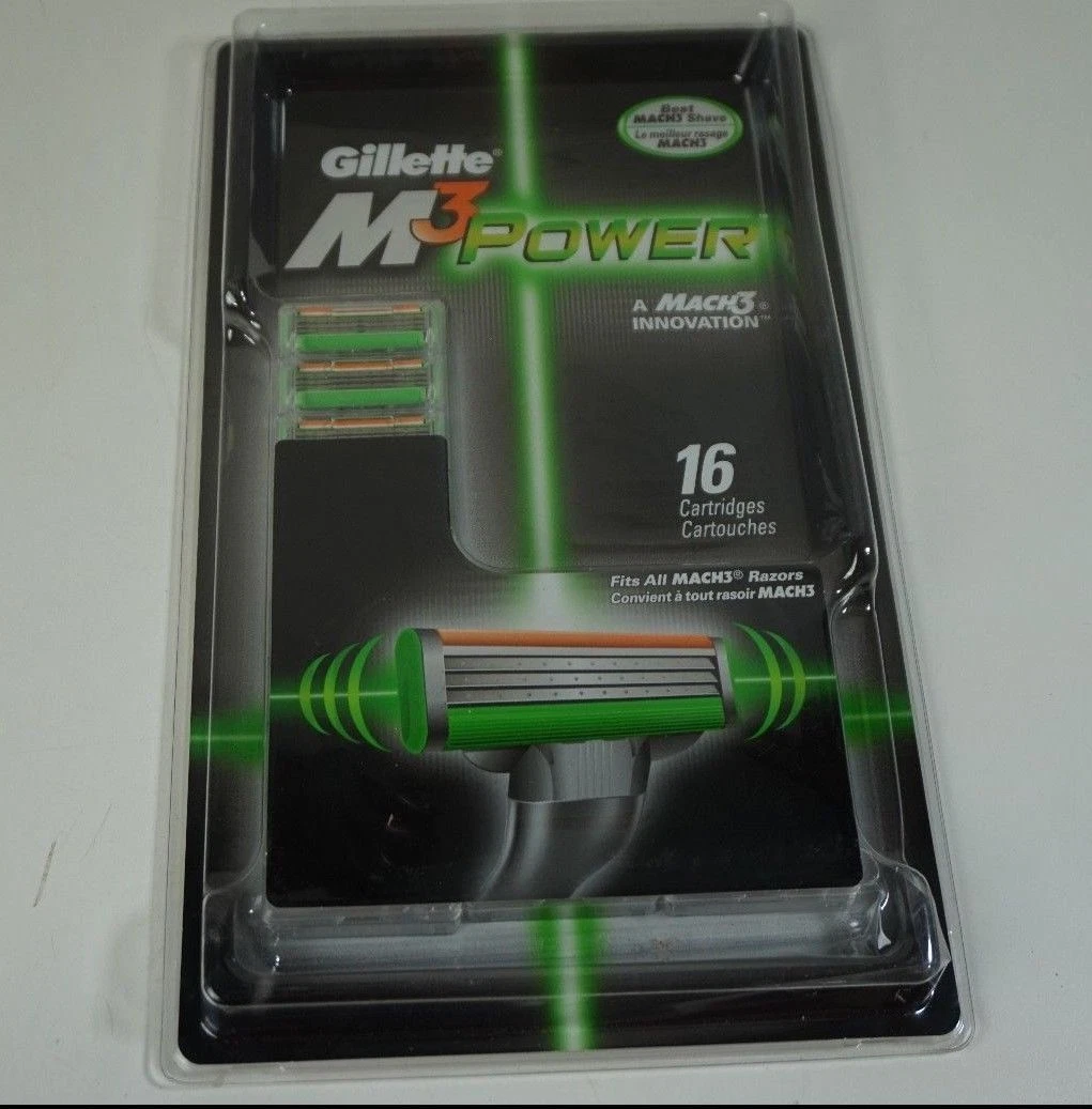 16 Gillette Mach3 M3 Power Mach 3 Razor Blade Shaver Refill アクア10前期、中期ワンオフストレート！リアピース！純正加工！