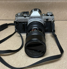 Canon AE-1 SLR 35mm Film Camera Auto Focus with Vivitar 70-150m 1:3.8 Macro Zoom