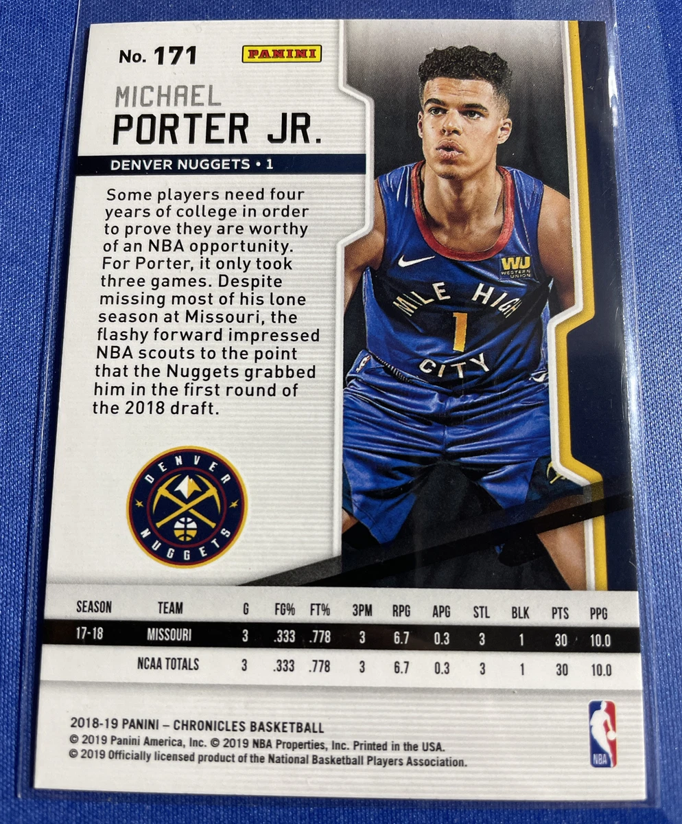 Nov. 17, 2019 - Michael Porter Jr. Game-Used Rookie Year Denver