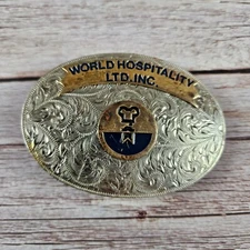 Montana Silversmiths World Hospitality Ltd. Inc. Vintage Buckle German silver