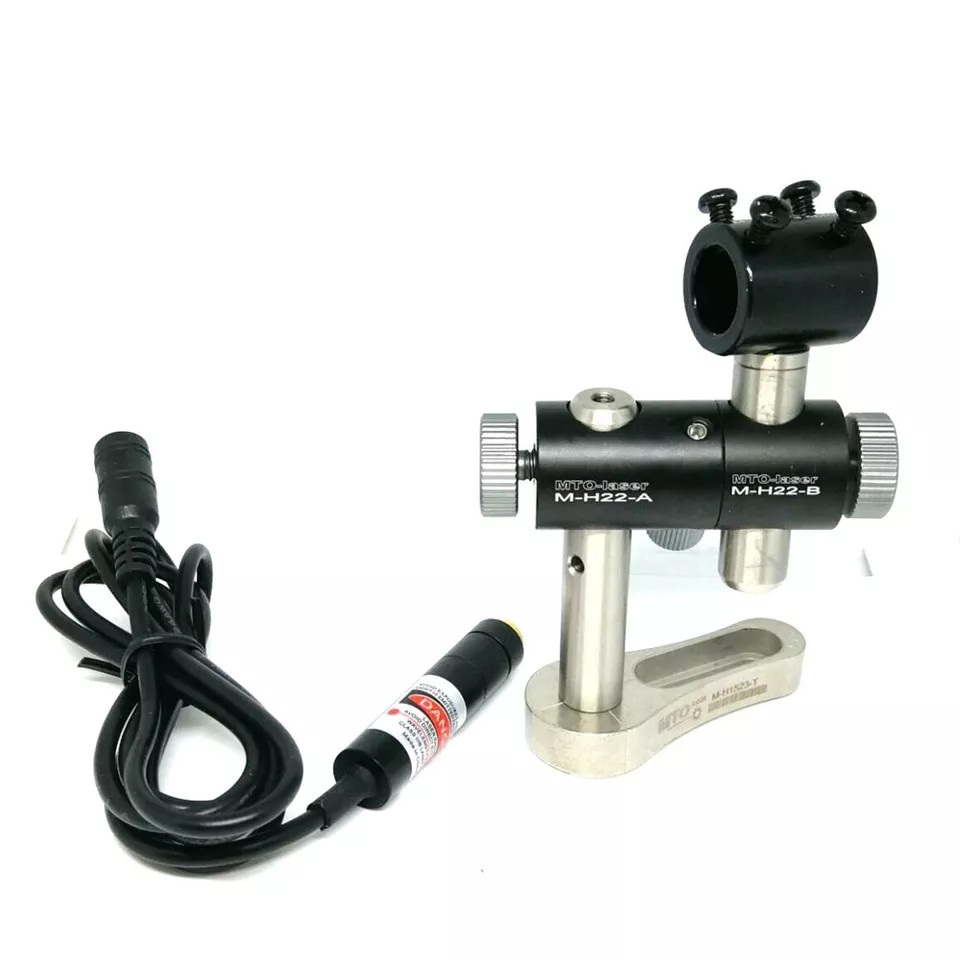 Focusable 650nm 80mw Red Line Laser Module 5V Adapter w/ 3-Axis Holder