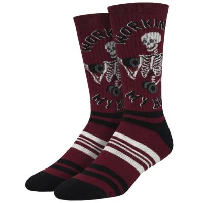 Socksmith Men's Active Crew Socks Skeleton I Workout Skull Novelty Footwear