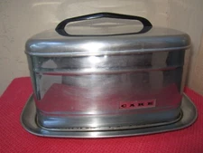 Vintage MCM Lincoln Beautyware Locking Cake Saver Carrier Circa 1960’s Stainless