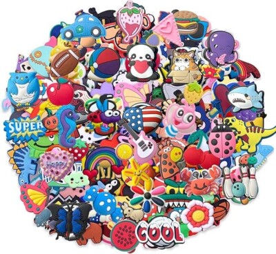 100 Pieces Random Shoes Charms, PVC Different shapes Shoe Charms for Shoe