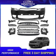 11PCS Front Bumper Complete Cover w/ Fog Lamp For 2016-2020 Dodge Durango SRT