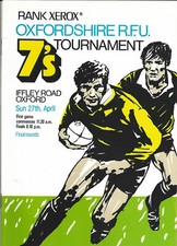 1980 OXFORDSHIRE COUNTY RUGBY SEVENS PROGRAMME Coventry, Bath, Wasps, Northampto