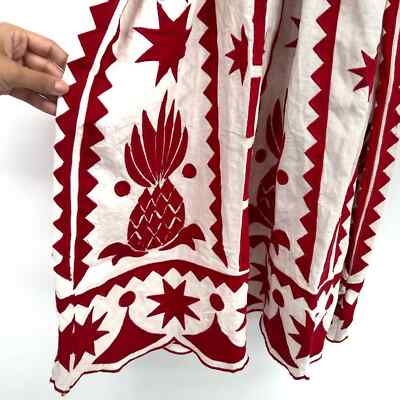 Farm Rio Red Tropical Cutwork Midi Dress | eBay