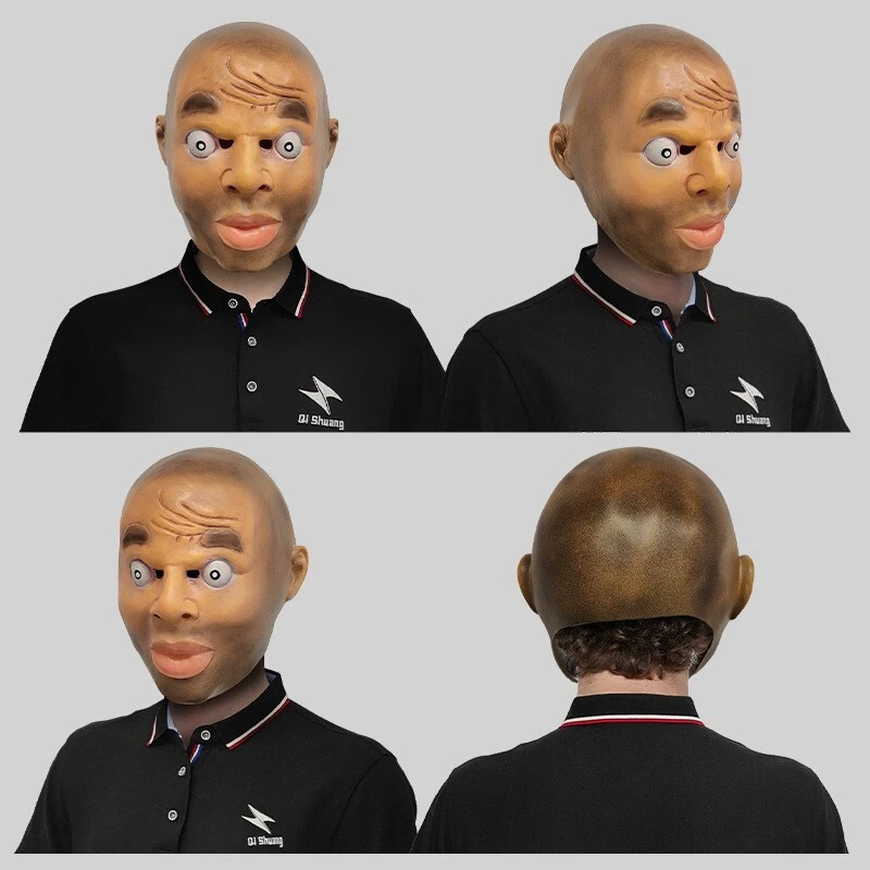 Masquerade Halloween Latex Fancy Human Man Head Mask Carnival Party Cosplay Prop - Image 2 of 4