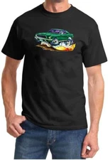 1968 Ford Mustang BULLITT Full Color Cartoon Tshirt NEW FREE SHIPPING