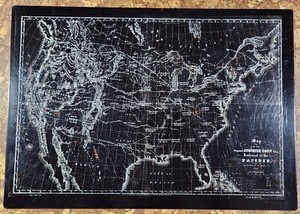 Map of the Proposed NORTHERN ROUTE for a Railroad to the Pacific METAL 17"x12"