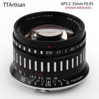 TTArtisan 35mm F0.95 APS-C Manual Focus Lens for Canon RF Nikon Sony Fujifilm X