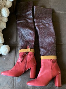 stuart weitzman red booties