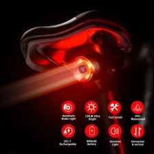 Bicycle Smart Auto Brake Sensing Light Taillight Bike Rear Light Warn Bicycle