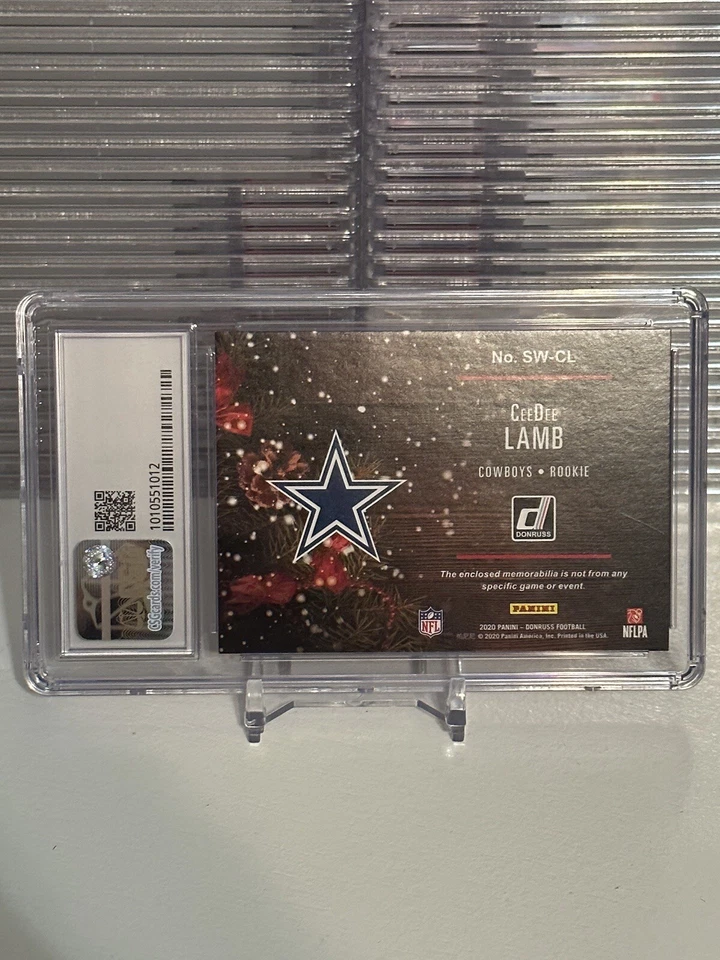 CEEDEE LAMB 2020 Donruss ROOKIE SWEATERS PATCH RC #SW-CL CSG 8.5 Rookie Card  - Image 3 of 4