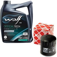 MotoröL Set 5W30 5 Liter + ÖLfilter 38564 FüR VW Lupo 1.0 60 6X1 37 KW 50 PS