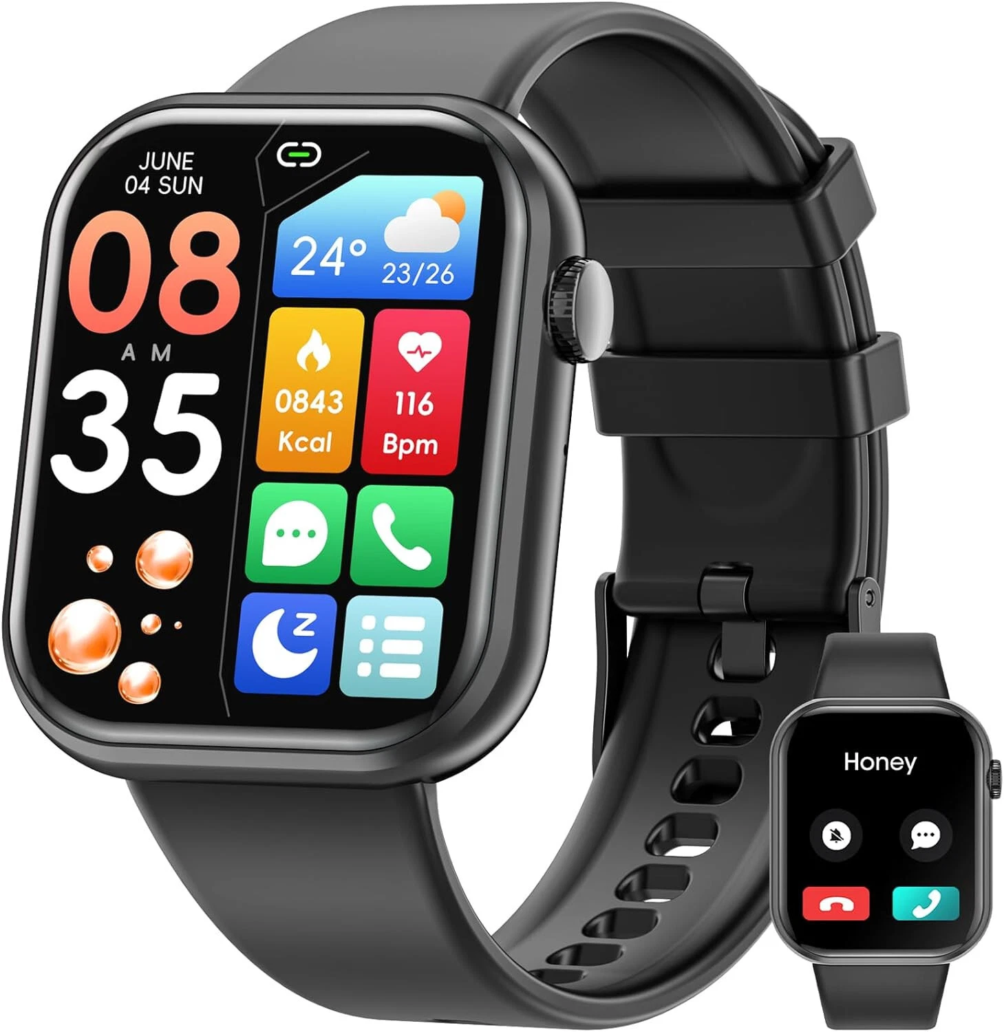 Smart Watch Men Women with Phone Function Wristwatch for iPhone Samsung Huawei