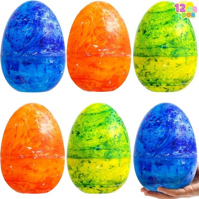 12 Pcs 6'' Painted Jumbo Easter Egg Plastic Fillable Easter Theme Party Favor