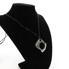 King Baby Studio Knuckle Duster Pendant On Leather  Fine Silver .925