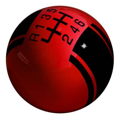 Rally II Red 2-1/8'' Shift Knob Mustang 11-26/ Focus ST 13-18 w/ Black 6-Speed...