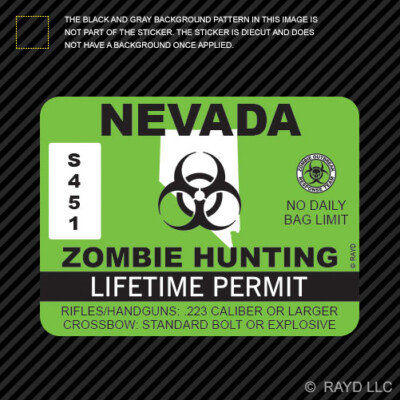 Zombie Oklahoma State Hunting Permit Sticker Decal - Made In USA - Foto 13
