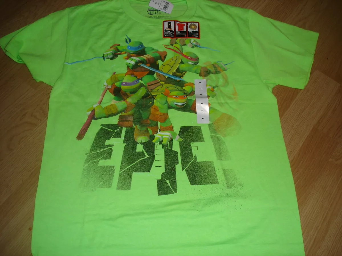 NWT TMNT Teenage Mutant Ninja Turtles boys t-shirt size XL light green EPIC