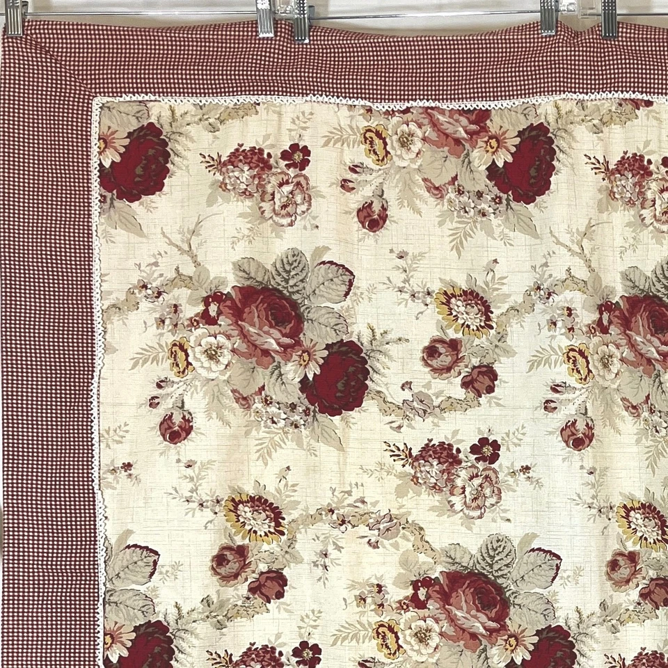 Waverly Tablecloth Norfolk Country Roses Cottage Gingham 48x72" Medium Rectangle - Image 3 of 4