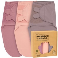 Bublo Baby Swaddle Wraps 3Pack Organic Textile 0-3 Months 7-14 Pounds NEW