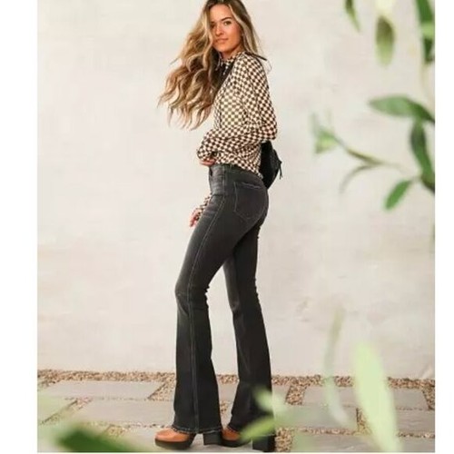 Flying Monkey Women’s Size 31 High Rise Boot Stretch Jean Be Here Faded Black - Picture 3 of 13