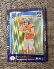 2024 Panini Donruss Optic - Rated Rookie Bo Nix #209 Purple Shock Prizm (RC)