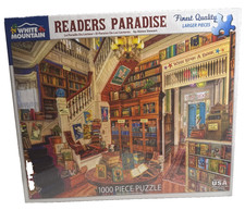 White Mountain "Readers Paradise" 1000 Pieces Jigsaw Puzzle Made in USA Sealed