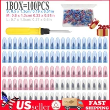 100Pcs Tire Repair Rubber Nails Tyre Puncture Repair Screws Kit w/ Screwdriver