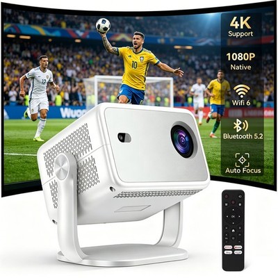 Huidun PT10 4K Projector 25000 Lumen WiFi 6 for Home Theater & WFH Google TV