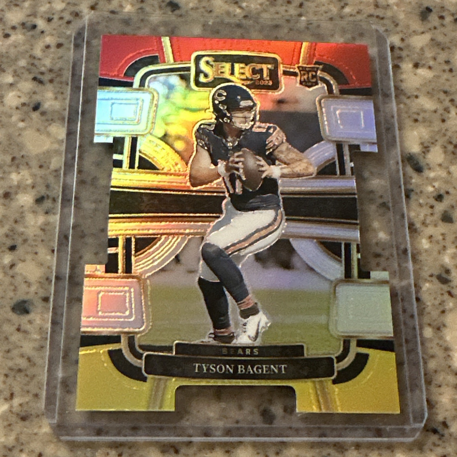 Tyson Bagent 2023 Select Concourse #18 Red & Yellow Prizm Die-Cut RC Bears-NFL