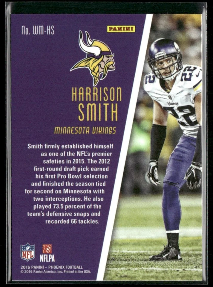 2016 Panini Phoenix Harrison Smith #WM-HS Watchman Red /399 Minnesota Vikings - Image 2 of 2