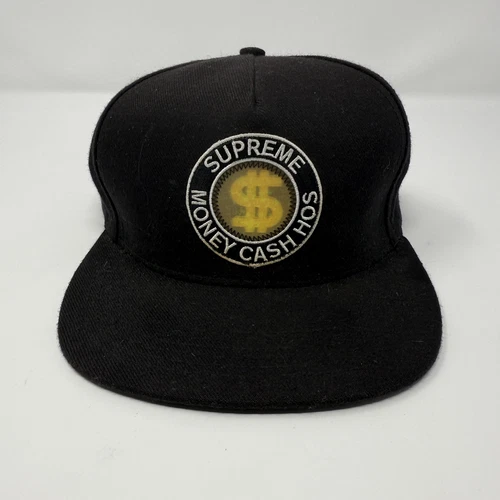 Casquette chapeau snap back hologramme Supreme Money Cash Hos adulte homme noir réglable