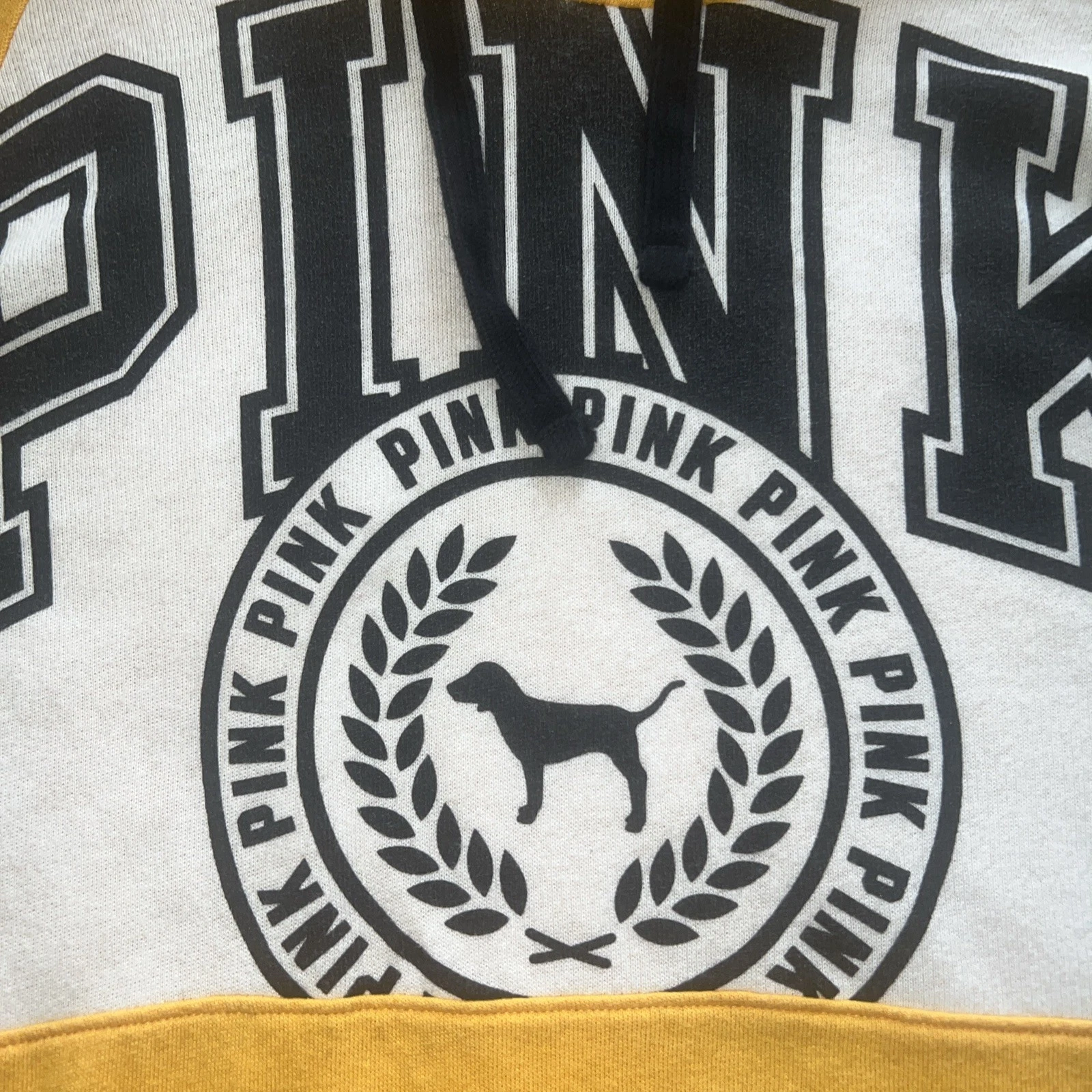 UNDERCOVER ROSA Victoria's Secret Felpa con Cappuccio Pullover Felpa Giallo ROSA Logo Donna L