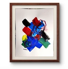 Aleph Original Arte 7 14x11 Modern Abstract Expressionism Acrylic Art Paper