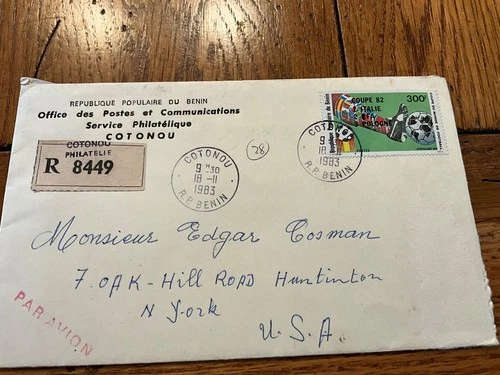 1983 World Cup Benin Cover to USA