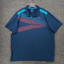 Adidas Polo Shirt Mens 2XL Blue Adizero Golf Performance Short Sleeve Collared