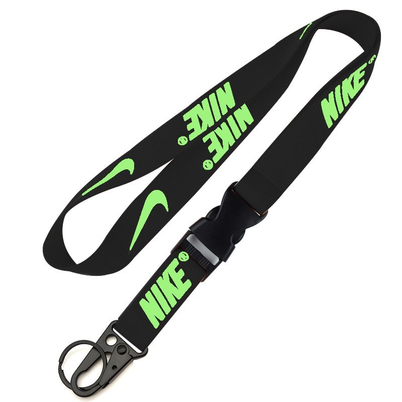 Lanyard Nike Negro Verde | Cinta Cuello para Llaves Deporte Gym Running