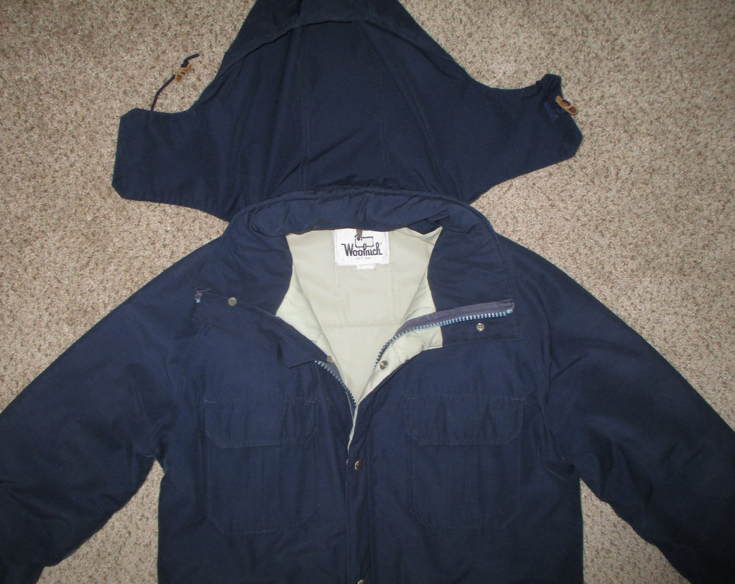 Woolrich Field Jacket Lined Insulated Hooded Vint… - image 2