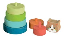 Stapelspiel Holzpyramide Katze Kinder Lernen Motorik Holz