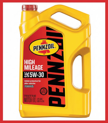 Pennzoil High Mileage SAE 5W-30 Synthetic Blend Motor Oil 5 Qt Wear Protection