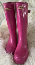Hunter Boots rain boots Hot Pink girls size US 5B/6G,4 UK size 37 great used con