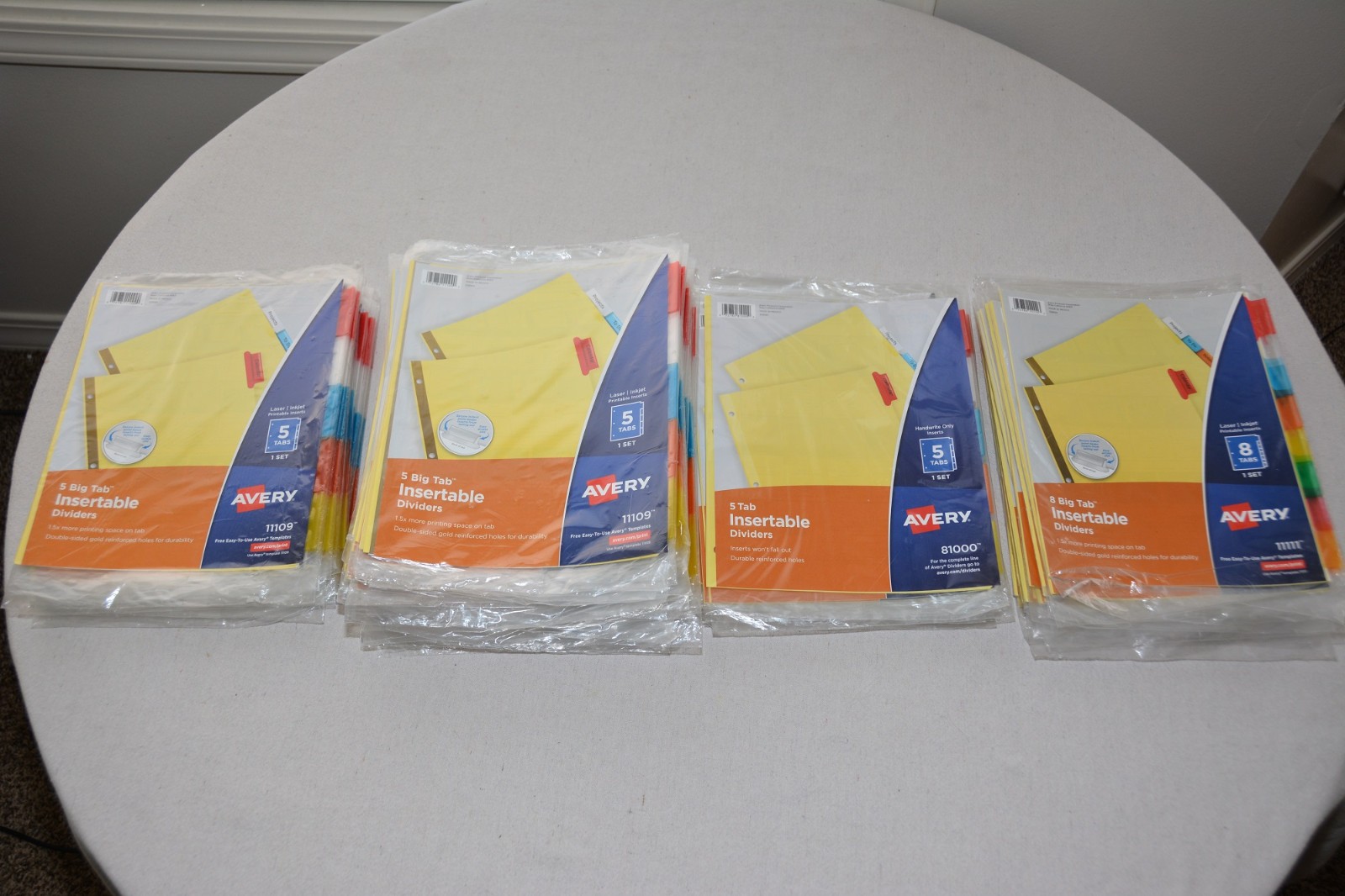 BULK LOT 115 Avery Colored Insertable Tab Dividers 81000 11109 11111 NEW, SEALED