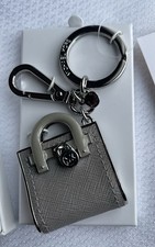Portachiavi Michael Kors Hamilton - grigio perla - portachiavi borsa ciondolo - argento NUOVO