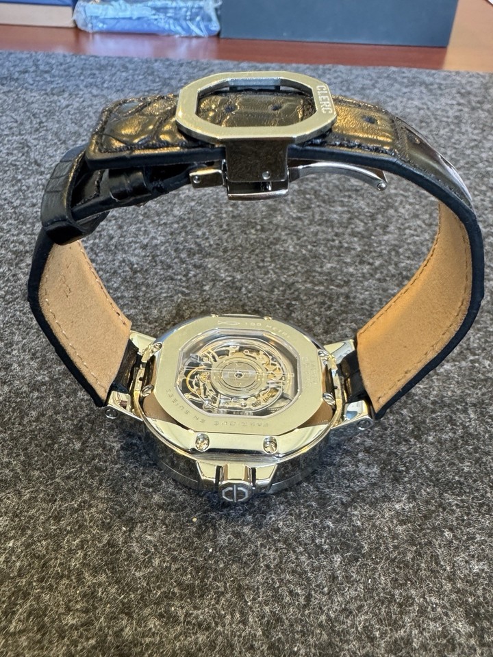 NEW AUTOMATIC CLERC ICON 8 SKELETON MEN'S WATCH MSRP 8250.0 AS IS READ ...